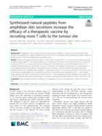 Synthesized natural peptides from amphibian skin secretions increase the efficacy of a therapeutic vaccine by recruiting more T cells to the tumour site