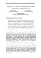 Sustaining and scaling up research-informed professional development for mathematics teachers