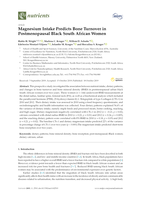 Magnesium Intake Predicts Bone Turnover in Postmenopausal Black South African Women