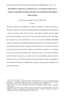Deterrence, defiance and deviance: An investigation into a group of recidivist drink drivers' self-reported offending behaviours