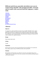 Different and diverse anaerobic microbiota were seen in women living with HIV with unsuppressed HIV viral load and in women with recurrent bacterial vaginosis: a cohort study