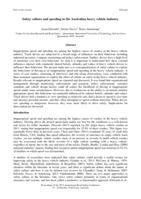 Safety culture and speeding in the Australian heavy vehicle industry