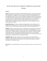 Does More Sense Make Sense? An Empirical Test of High and Low Interactive Retail Technology