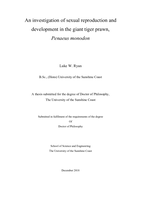 An investigation of sexual reproduction and development in the giant tiger prawn, Penaeus monodon