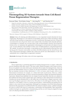 Thermogelling 3D systems towards stem cell-based tissue regeneration therapies