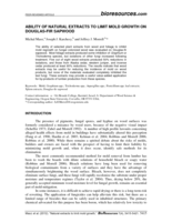 Ability of natural extracts to limit mold growth on douglas-fir sapwood