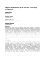 Digital Storytelling as a Tool for Fostering Reflection