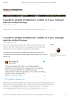 A guide for parents and teachers: what to do if your teenager watches violent footage