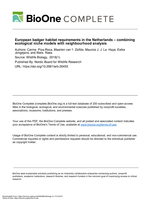 European badger habitat requirements in the Netherlands – combining ecological niche models with neighbourhood analysis