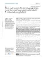 Can a single session of motor imagery promote motor learning of locomotion in older adults? A randomized controlled trial