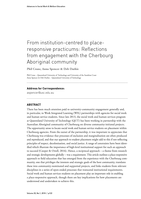 From institution-centred to place-responsive practicums: Reflections from engagement with the Cherbourg Aboriginal community