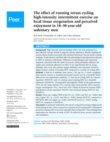 The effect of running versus cycling high-intensity intermittent exercise on local tissue oxygenation and perceived enjoyment in 18–30-year-old sedentary men