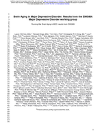 Brain Aging in Major Depressive Disorder: Results from the ENIGMA Major Depressive Disorder working group