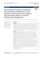 Extracorporeal membrane oxygenation line-associated complications: in vitro testing of cyanoacrylate tissue adhesive and securement devices to prevent infection and dislodgement