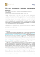 Stock Price Manipulation: The Role of Intermediaries