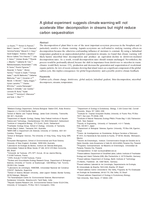 A global experiment suggests climate warming will not accelerate litter decomposition in streams but might reduce carbon sequestration