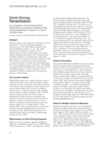 An investigation into the self-reported effectiveness of a distance-education drink driving rehabilitation program for a group of drink drivers