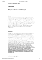 Writing the self as other: Autrebiography