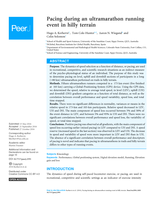 Pacing during an ultramarathon running event in hilly terrain