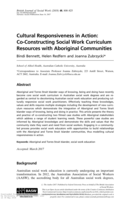 Cultural Responsiveness in Action: Co-Constructing Social Work Curriculum Resources with Aboriginal Communities