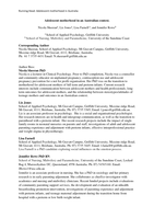 Adolescent motherhood in an Australian context