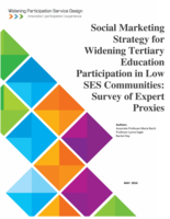 Social Marketing Strategy for Widening Tertiary Education Participation in Low SES Communities: Survey of Expert Proxies