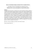 Reasons Underpinning Changing Australian Seafood Consumption Patterns