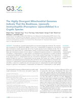 The Highly Divergent Mitochondrial Genomes Indicate That the Booklouse, Liposcelis bostrychophila (Psocoptera: Liposcelididae) Is a Cryptic Species