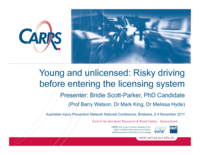 Young and unlicensed: Risky driving before entering the licensing system