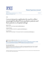 Can an interactive application be used to collect meaningful feedback from paediatric patients and their parents in a hospital setting?