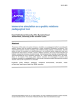 Immersive simulation as a public relations pedagogical tool