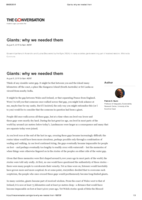 Giants: why we needed them