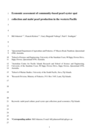 Economic assessment of community-based pearl oyster spat collection and mabé pearl production in the western Pacific