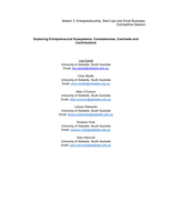 Exploring Entrepreneurial Ecosystems: Consistencies, Contrasts and Contributions