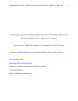 Investigating the Links between Adolescent Sleep Deprivation, Fronto-limbic connectivity and the Onset of Mental Disorders: A Review of the Literature