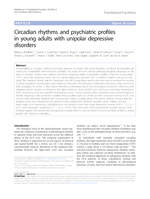 Circadian rhythms and psychiatric profiles in young adults with unipolar depressive disorders