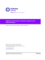 High flow nasal cannula for respiratory support in term infants (Protocol)