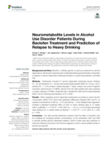 Neurometabolite levels in alcohol use disorder patients during baclofen treatment and prediction of relapse to heavy drinking