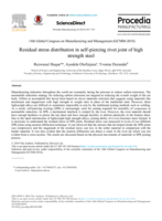 Residual stress distribution in self-piercing rivet joint of high strength steel
