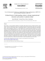 Cultural factors: Understanding culture to design organisation structures and systems to optimise safety