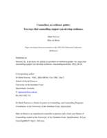 Counsellors as resilience guides: Ten ways that counselling support can develop resilience
