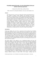 Friendship supported learning – the role of friendships in first-year students’ university experiences