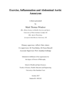 Exercise, Inflammation and Abdominal Aortic Aneurysm