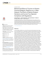 Behavioural effects of tourism on oceanic common dolphins, Delphinus sp., in New Zealand: The effects of markov analysis variations and current tour operator compliance with regulations