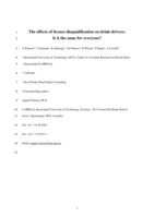 The effects of licence disqualification on drink-drivers: Is it the same for everyone?