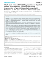The A allele of the rs1990760 Polymorphism in the IFIH1 gene is associated with protection for arterial hypertension in type 1 diabetic patients and with expression of this gene in human mononuclear cells