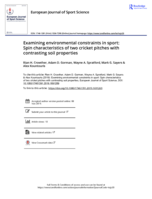 Examining environmental constraints in sport: Spin characteristics of two cricket pitches with contrasting soil properties