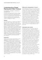 Understanding street racing and 'hoon' culture: An exploratory investigation of perceptions and experiences