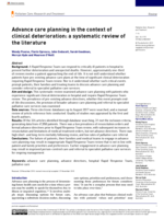Advance care planning in the context of clinical deterioration: a systematic review of the literature