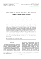 Riding the wave: History, definitions, and a proposed typology of surf-riding tourism